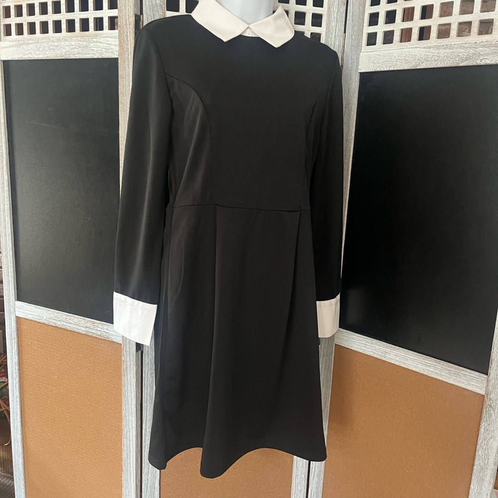 ASOS Black A-Line Dress with Peter Pan Collar